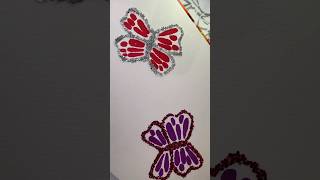 Glitter Art❤/Drawing Butterfly🦋 With Alcohol Markers#art #drawing #shorts #short #easy #asmr #cute