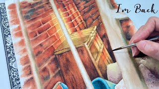 Painting Brick Walls with Light in Watercolor- Vlog+ Tutorials #watercolor #painting #vlog #taiwan