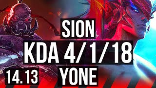 SION vs YONE (TOP) | Rank 3 Sion, 4/1/18 | VN Challenger | 14.13