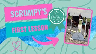 Phoebe and Scrumpy have their first lesson! Baby pony does super jumping!