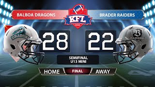 KFL U13 Mini Contact - Balboa Dragons vs Brader Raiders