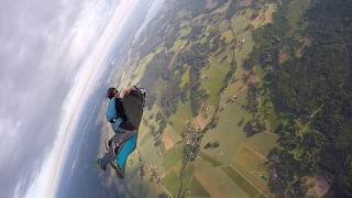 Wingsuit rodeo + tracking suit + (almost) canopy collision