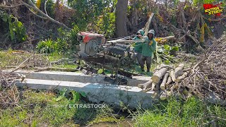 Traktor Sawah Proses Jalan Pulang Selesai Bekerja