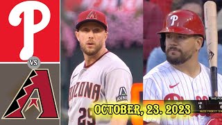 Phillies vs D-backs (INNINGS 1TH) GAME 6 (10/23/2023) Game Highlights | NLCS 2023 | MLB Highlights