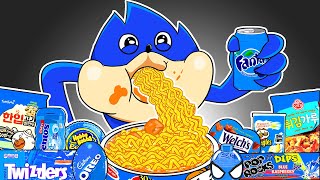 SHIN SONIC TAPES - Convenience Store BLUE Food Mukbang with SONIC TAPES | ASMR