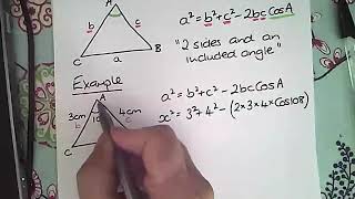 Cosine Rule   finding a SIDE