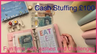 Cash stuffing £100 to savings challenges * will knockout nine be kind * having fun with saving 💕