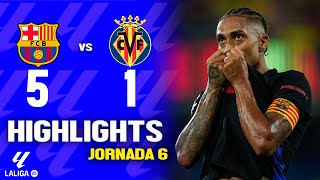 BARCELONA vs VILLARREAL 5-1 | RESUMEN y GOLES del PARTIDO | La liga 2024/25