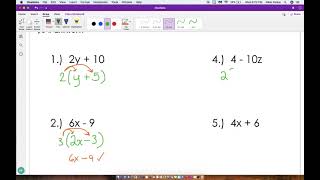 Factoring Expressions (Using the GCF)