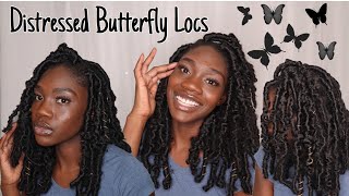 Simple Distressed Butterfly Loc Tutorial For Beginnersl🦋 | #DISTRESSEDBOBLOCS | This is Dami