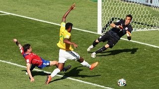 Brazil  1 - 1 Chile   Penalty Shootout 3 - 2 Highlights World Cup 2014  Round of last 16