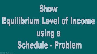 Show Equilibrium Level of Income using a Schedule Problem [CBSE]