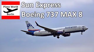 Sun Express Boeing 737 MAX 8 *TC-SMB* landing at Berlin Brandenburg Airport