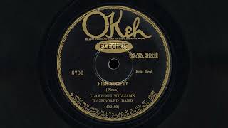 "High Society" - Clarence Williams' Washboard Band (1929) - OKeh 8706 (take A)