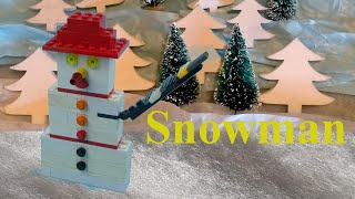 Lego Snowman - How to build with lego blocks (DIY and TUTORIAL)