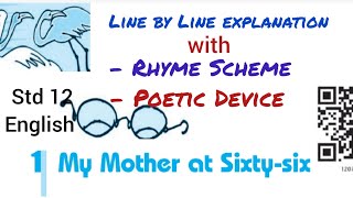 my mother at sixty six line by line explanation CBSE class 12 English poem - Flamingo