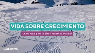 Arte en nieve para una economía del bienestar: un mensaje en Davos - Greenpeace Internacional