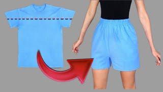 ✅💥 How to turn a  t-shirt into stylish shorts quickly and easily !!