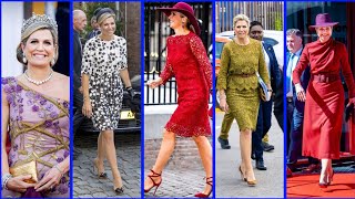 Queen Maxima Most Stylish dresses design #royalfamily