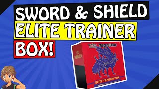 Sealed Pokemon Sword and Shield Blue Elite Trainer Box Opening ft. Zamazenta Cover Art!