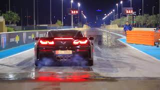 Corvette c7 zo6 1/4 mile drag races Yas Marina Circuit