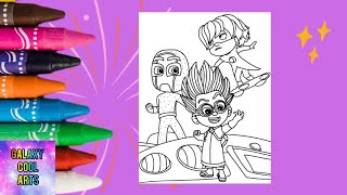 Luna Girl , Romeo And Night Ninja From PJ Masks Coloring Pages #coloring #coloring_pages #pj Mask