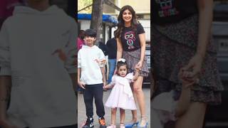 ❣️Shilpa Shetty with Raj Kundra and  #ytshorts  daughter Samisha 😍#shilpashetty #rajkundra #shorts