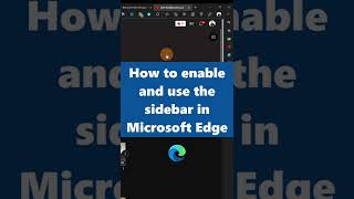 🧭How to enable and use the sidebar in Microsoft Edge #shorts