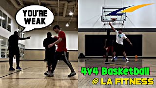 Jo and Ray WANTED ALL THE SMOKE at LA Fitness! 4v4 Basketball