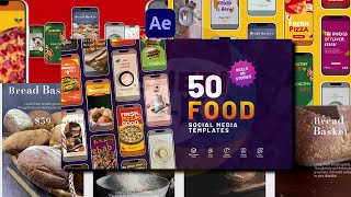 50 Food Instagram Stories And Reels Templates For After Effect |Sheri Sk| |After Effect Templates|