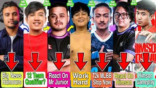 PMSL Big Rumours😱| Cr7 Horaa React On Mr Junior❣️|Ninja React On Himson & Gyalzen |Now T2k MLBB Stop