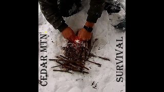 Building a Survival Fire in The Winter.