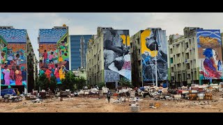 Nochi Kuppam Building Wall Mural Start to End / Amazing Painting