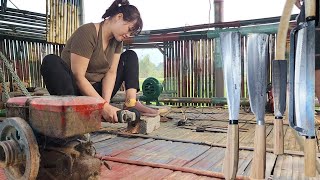 The genius girl helped her neighbor repair and renew the knife