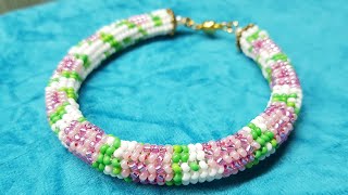 ЖГУТ ИЗ БИСЕРА/Beaded harness/Beaded bracelet/Bracelet with roses/Браслет из бисера/Браслет РОЗЫ