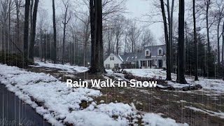 Relaxing Snowy Rain Walk in American Neighborhood, Sound for Sleep & Study |Harrisburg, PA |4K ASMR