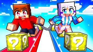 Handcuffed To MY CRAZY FAN GIRLS In Minecraft Lucky Block Race...