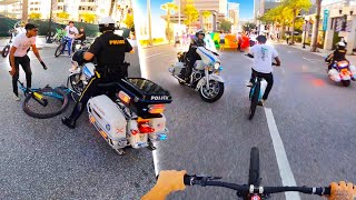 ANGRY POLICE RUNS OVER BIKERS!