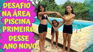 DESAFIO NA ÁREA DA PISCINA COM O BASQUETE  E COM  ELAS ?