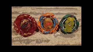 Beyblade Burst Battle: Prominence Phoenix P7 Vs. Vanish Fafnir F7 Vs. Monster Sphinx S5