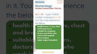 Mobile Numerology | 68 | 86 | Number Combination | WhatAboutIT