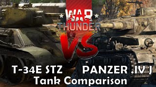 WAR THUNDER: T-34E STZ vs. PANZER .IV J  - COMPARISON #warthunder #wt #tanks #comparison