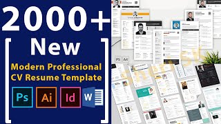 2000+ CV Resume Design Templates  Mega Bundle Download In PSD DOCX INDD |Sheri SK|