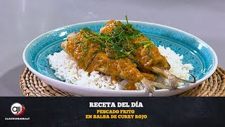 Pescado frito en salsa de curry rojo | Ají