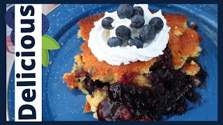 Easy Dutch Oven Lemon Blueberry Cake