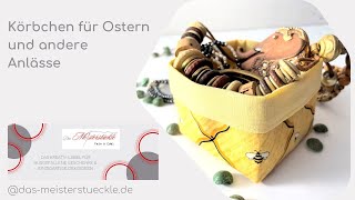 Osterkörbchen Stoffkorb handgemacht gelb Bienen - jetzt kaufen