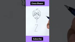 Chota bheem drawing trick #youtubeshorts #shorts