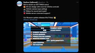 Revamped Museum And New Settings Menu (Jailbreak)