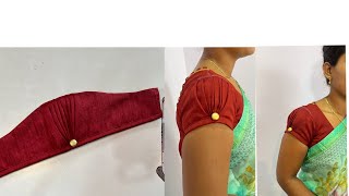 Simple and easy blouse sleeve design cutting& stitching|easy method of stitching|ks fashion world