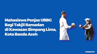 Mahasiswa Penjas UBBG Bagi Takjil Ramadan di Kawasan Simpang Lima, Kota Banda Aceh